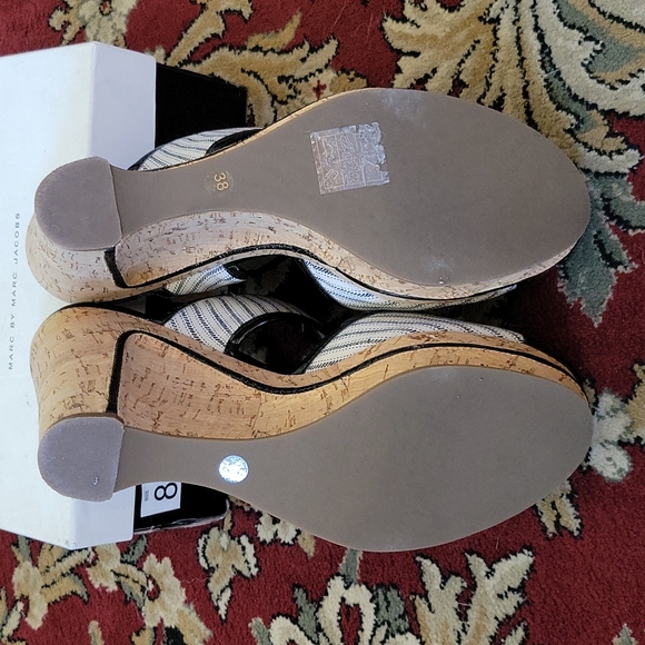 Marc Jacob's Fab cork wedge slides sz 8 - Picture 3 of 5